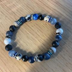 Armband Kralen - blauw en wit, rapporterat av Feyenoord Rotterdam med iLost