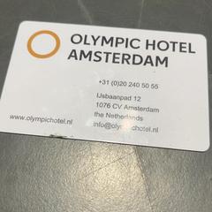 Bedrijfskaart Olympisch hotel Amsterdam, zoals gemeld door Dekmantel Festival met iLost