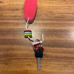 Sleutelhanger met  sleutel, zoals gemeld door Gemeente Heemstede met iLost