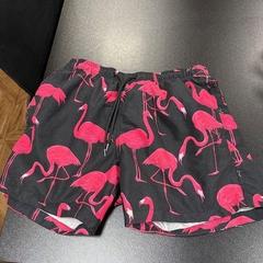 Swimming shorts black with pink flamingos, as reported by Van der Valk Duiven bij Arnhem A12 using iLost