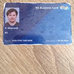 NS business card Meerwijk, gemeldet von RRReis IJssel-Vecht Lelystad über iLost