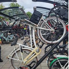 Rower Union witte damesfiets met zwarte krat, zgłoszono przez Gemeente Barneveld przy użyciu iLost