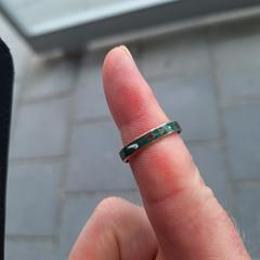 Groene ring met figuurtjes + blauwe binnenkant, iLost-i jakinarazi zaion moduan