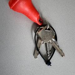Keychain sleutels en rode hanger, as reported by ParkShuttle Rotterdam using iLost