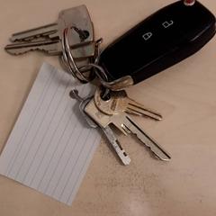 Keychain 5 sleutels + 1 autosleutel, as reported by Gemeente Diepenbeek using iLost