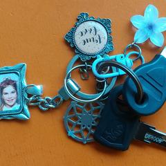 Fietssleutel aan bosje sleutelhangers met foto, come riportato a iLost