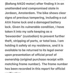 Brinckers Brisbane e-bike, como reportado ao iLost