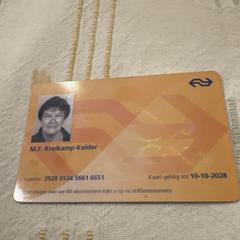 Treinkaart, mv M.F. Kreikamp-Kelder, amint azt az iLostnak jelentették.