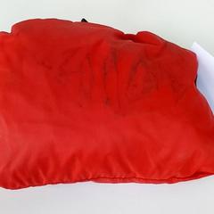 Kleding - Regenjas rood, som rapportert av Regio Oost-Vlaanderen ved bruk av iLost