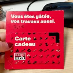 Tarxeta regalo Brico depôt, segundo informou IKEA Brest Guipavas usando iLost