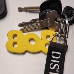 Sleutelbos 1 hanger zwart met witte letters, zoals gemeld door Gemeente Rheden met iLost