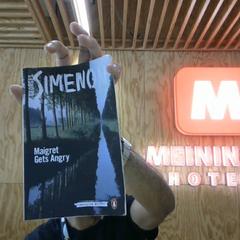 Libro cover photo forest with a river, come riportato da MEININGER Hotel Innsbruck Zentrum utilizzando iLost