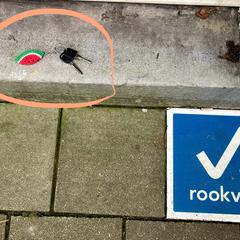 Fietssleutels met gehaakte watermeloen، كما تم الإبلاغ عنه عبر iLost