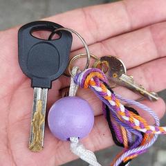 (Fiets) Sleutel met paarse hanger, as reported to iLost