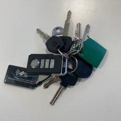 Klíčenka met autosleutel en druppels, jak nahlášeno Gemeente Ede pomocí iLost