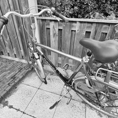 Grijze herenfiets Gazelle, som rapporterats till iLost