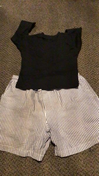 Swimming trunks & Shirt Gestreept & wit