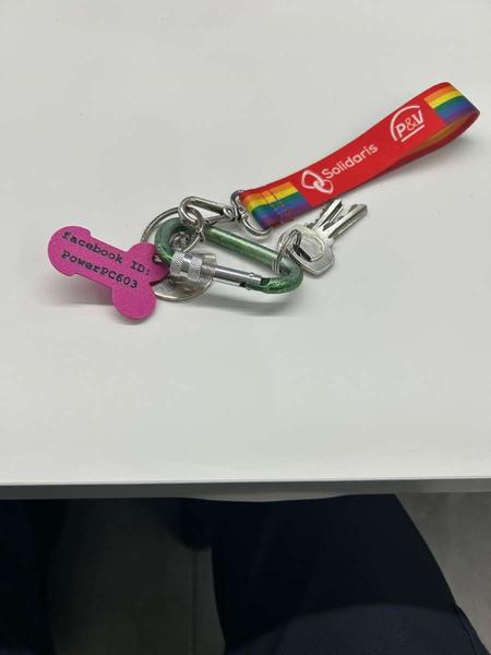 Sleutelbos aan lanyard lint sollidaris