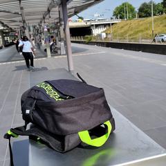 Mochila infantil Kappa preto com verde, jak bylo nahlášeno na iLost