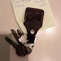 Nyckelring Bruine sleutel hanger + 3 Sleutels, rapporterat av LUMC med iLost