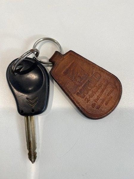 Sleutel bruin leren sleutelhanger