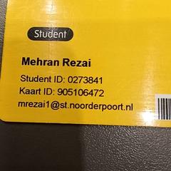 Studentenkaart noorderpoort geel, jak nahlášeno Qbuzz GD Groningen HS pomocí iLost