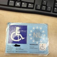 Gehandicapten parkeerkaart, ha sido reportado a iLost