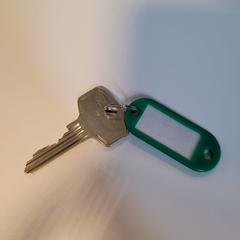 Klucz met groene sleutelhanger, zgłoszono przez Breda University of Applied Sciences Mgr. Hopmansstraat przy użyciu iLost