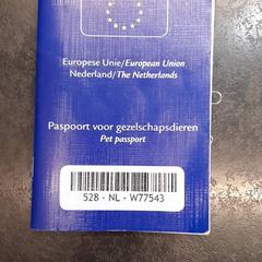 Huisdieren paspoort, ha sido reportado por Rotterdam The Hague Airport con iLost