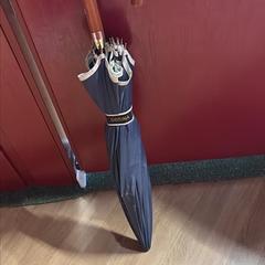 Paraugas tmavě modrý s dřevěnou rukojetí, segundo informou IKEA Brno usando iLost