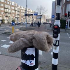 Bruine rechter handschoen - fluffy, jak zgłoszono do iLost