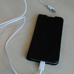 Telefoon met oplaadsnoer en inhoud, as reported by Connexxion Haarlem AML using iLost