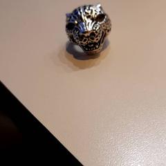 Squillo Ring met een luipaard hoofd, come riportato da Faculteit Geesteswetenschappen utilizzando iLost