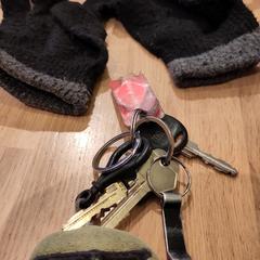 Sleutels en zwarte handschoenen, gerapporteerd met iLost