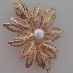 Broche Goudkleurig met parel, zoals gemeld door H’ART Museum met iLost