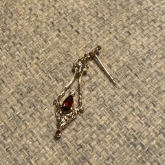 Gouden oorbel met rode steen, como reportado ao iLost