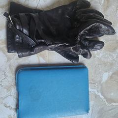 Blauwe E-reader en zwarte handschoenen, iLost-i jakinarazi zaion moduan