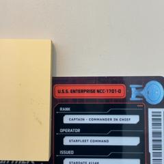 Souvenir Star Trek Ausweis, zoals gemeld door Movie Park Germany met iLost
