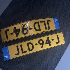 Kentekenplaten, come riportato a iLost