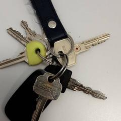 Sleutelbos Metaal,zwart ,geel ,leer label, zoals gemeld door Arriva West-Brabant met iLost