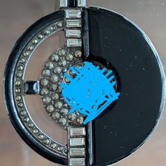 Broche - rond met glitters en zwart, iLost-i jakinarazi zaion moduan