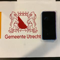 Mobilní telefon Samsung Blauw, jak nahlášeno Gemeente Utrecht pomocí iLost