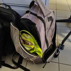 Rugzak beige versleten, zoals gemeld door Regio Limburg - Leuven met iLost