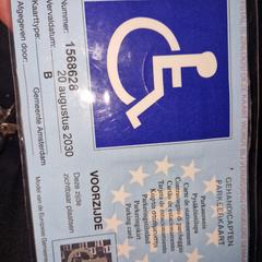 invalide parkeerkaart, jak zgłoszono do iLost