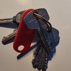 Sleutelbos met 6 sleutels en rood label, iLost'a bildirildiği gibi