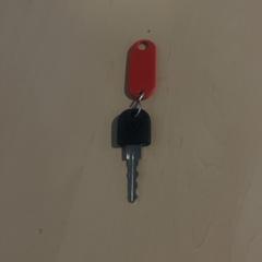 Fietssleutel Met rode label, zoals gemeld door Jaarbeurs met iLost