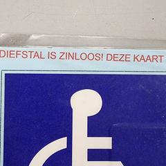 Invalide Parkeerkaart, as reported by RAI Amsterdam using iLost