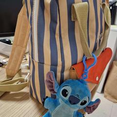 Luiertas blauw geel gestreept, zoals gemeld door IKEA Hengelo met iLost