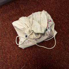 Saco de pano Linnen met tekst, como reportado por Arriva West-Brabant utilizando o iLost