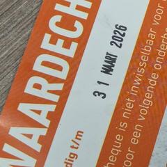Waardecheque, como reportado por Pathé Helmond utilizando o iLost